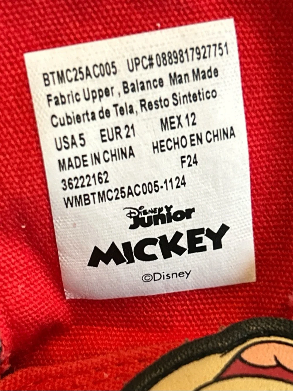 Disney Junior Mickey Mouse & Donald Duck Toddler Sneakers Hook & Loop Size 5